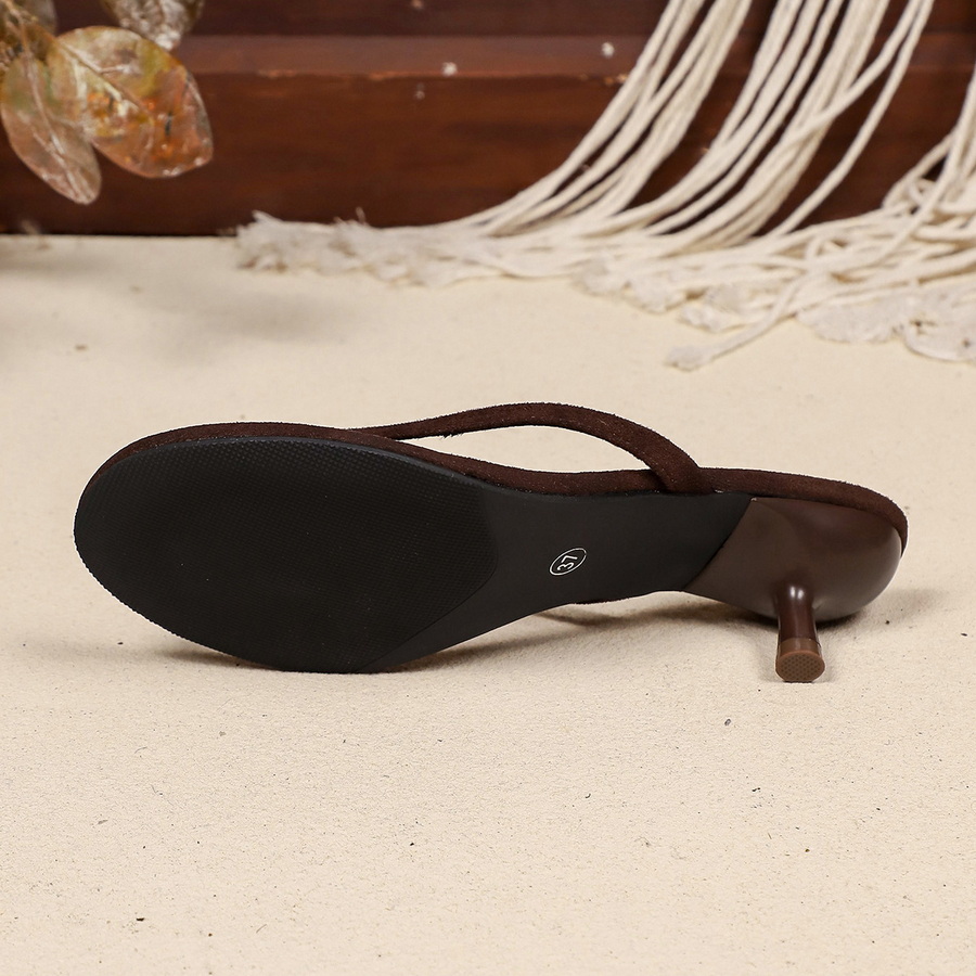 New Faux Suede Heeled Thong Sa - Thong Flat Sandal 评论和价格