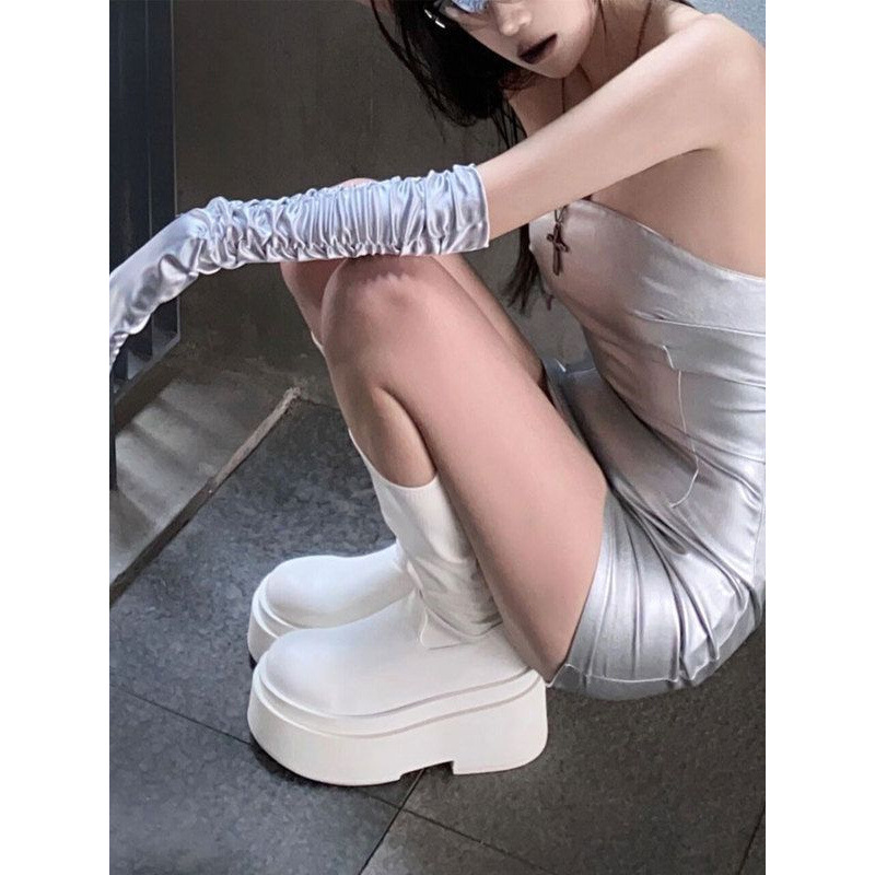 Thick soled long tube boots fo - Sock Boot Women 评论和价格