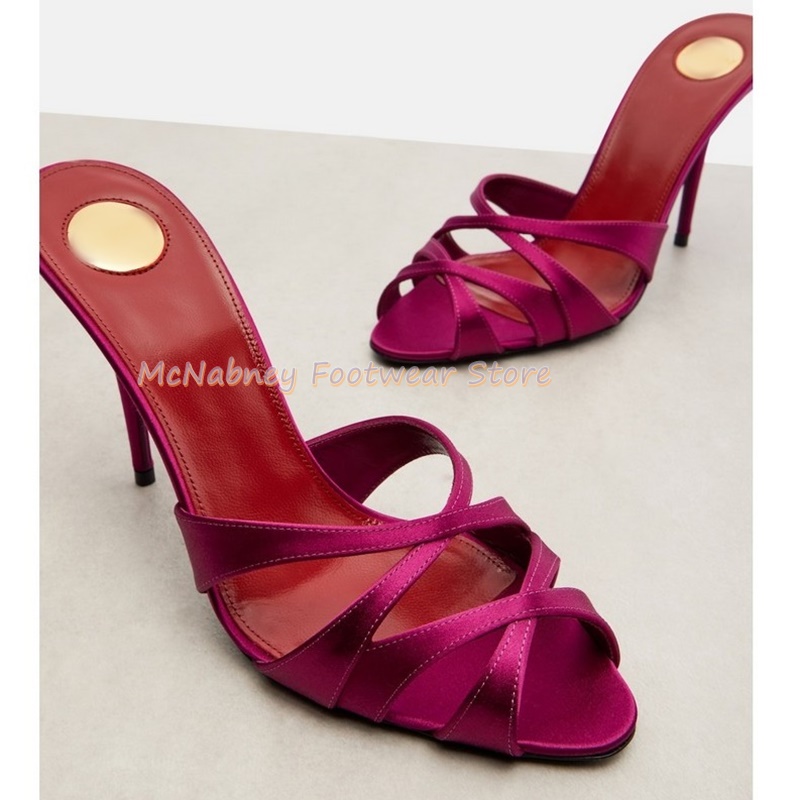 Pointed Stilettos Satin Fabric - Women'S Shoes Clogs 评论和价格