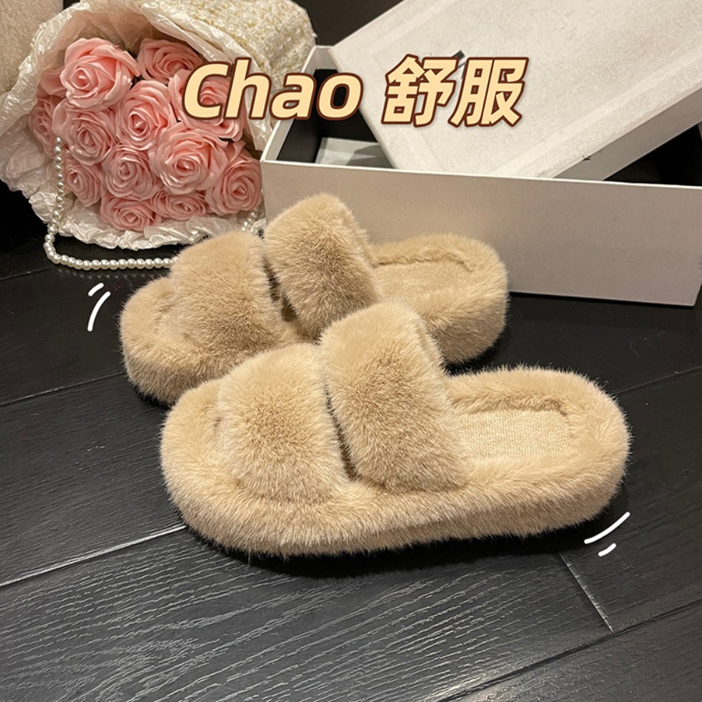 Winter Fluffy Slippers Women 2 - Fluffy Fur Slipper 评论和价格