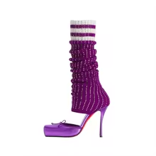 Butterfly-Kont Square Toe Knee - Sock Boot Women 评论和价格